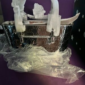 Michael Kors Metallic Silver Satchel